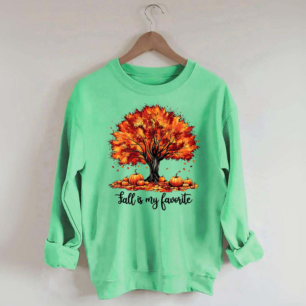 Fall Is My Favorite Tree Leaves Trendy Sweatshirt