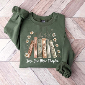 Just One More Chapter Retro Flowers Sweatshirt