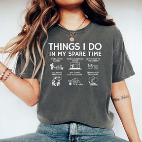 Things I Do Spare Time Funny Plant Mom T-Shirt