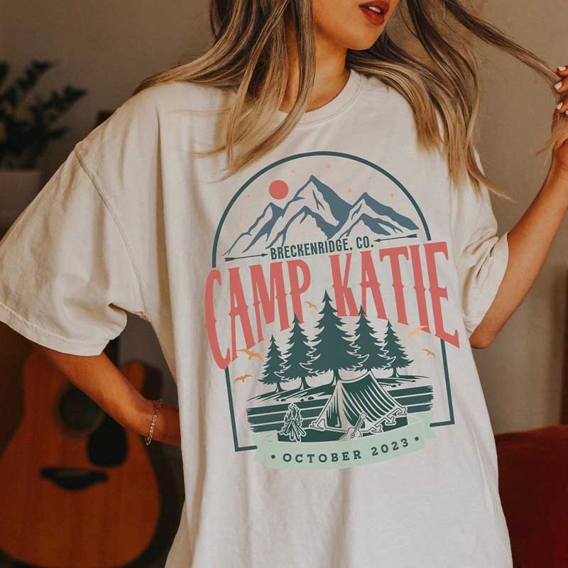 Custom Camping Vintage Bachelorette T-Shirt