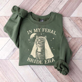 Retro Comfort Bride Wedding Cat Lover Sweatshirt