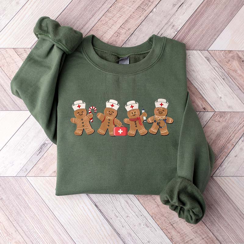 Gingerbread Christmas Nurse Sweatshirt
