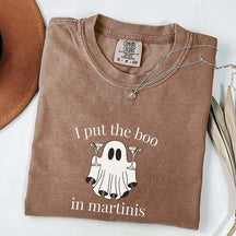Funny Halloween I Put the Boo in Martinis T-Shirt
