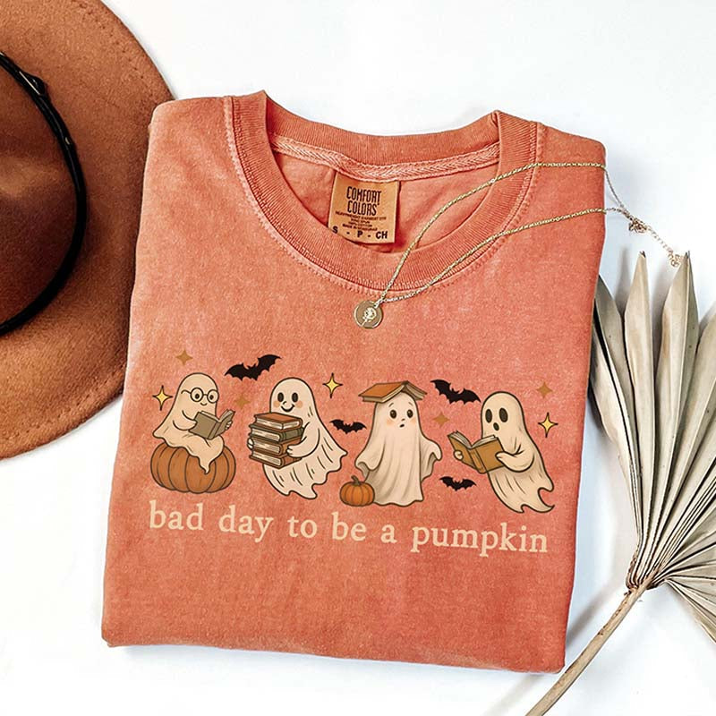 Pumpkin Cute Fall Spooky Season Reading T-Shirt