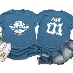 Custom Volleyball Sports Team Text and Number T-Shirt