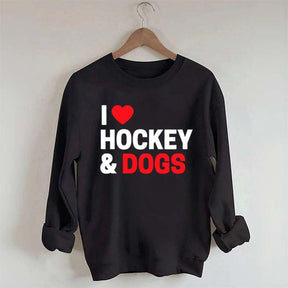 I Love Hockey & Dogs Sweatshirt