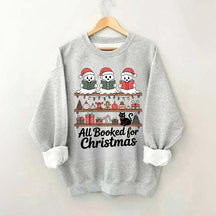 Cute Ghost All Booked For Christmas Sweatshirt