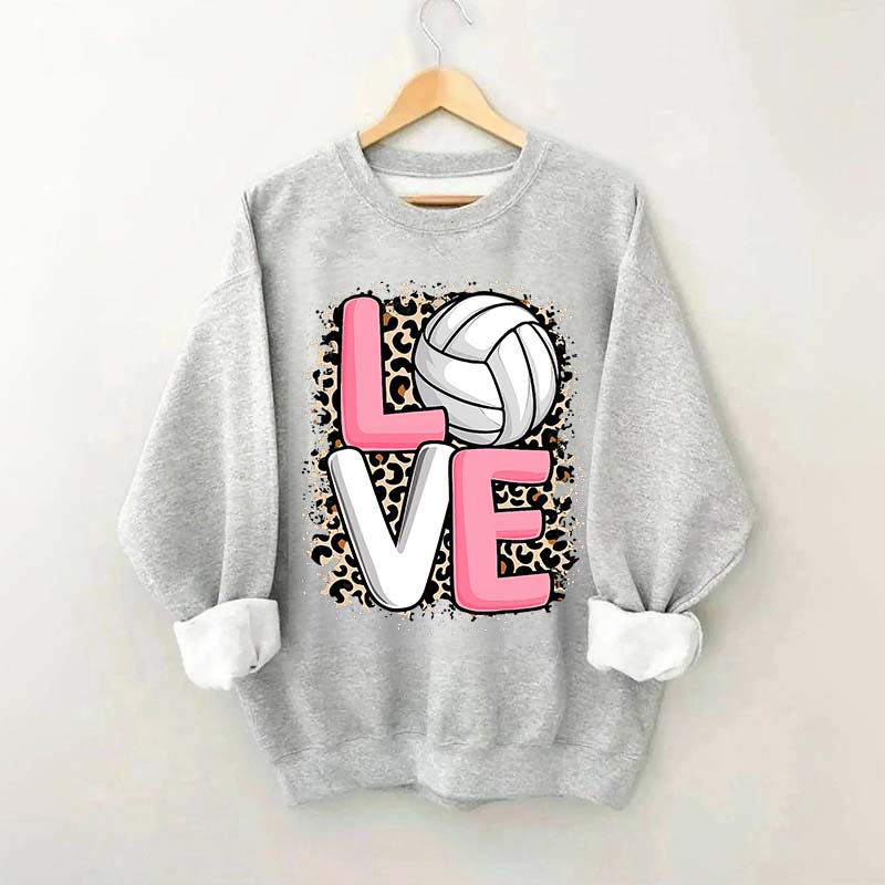 Leopard Print Love Volleyball Sweatshirt