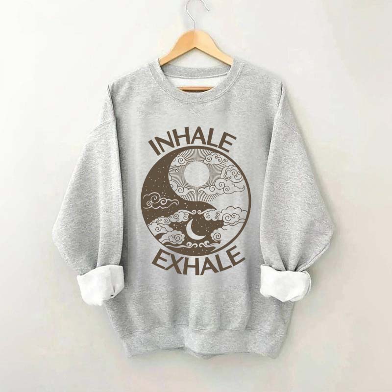 Inhale Exhale Yin And Yang Sweatshirt