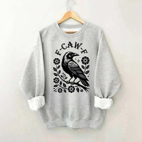 F-Caw-F Wildflowers Black Bird Sweatshirt