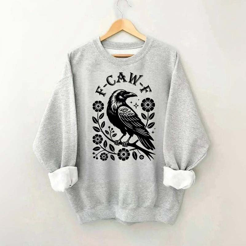 F-Caw-F Wildflowers Black Bird Sweatshirt