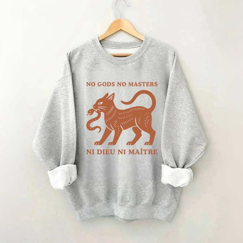 No Gods No Masters Ni Dieu Ni Maître Cat Sweatshirt