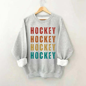 Retro Hockey Text Art Sweatshirt
