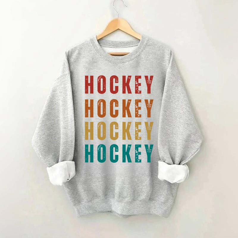 Retro Hockey Text Art Sweatshirt