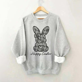 White Lace Bunny Coquette Bow Sweatshirt