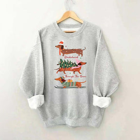 Funny Dachshund Through the Snow Sweatshirt