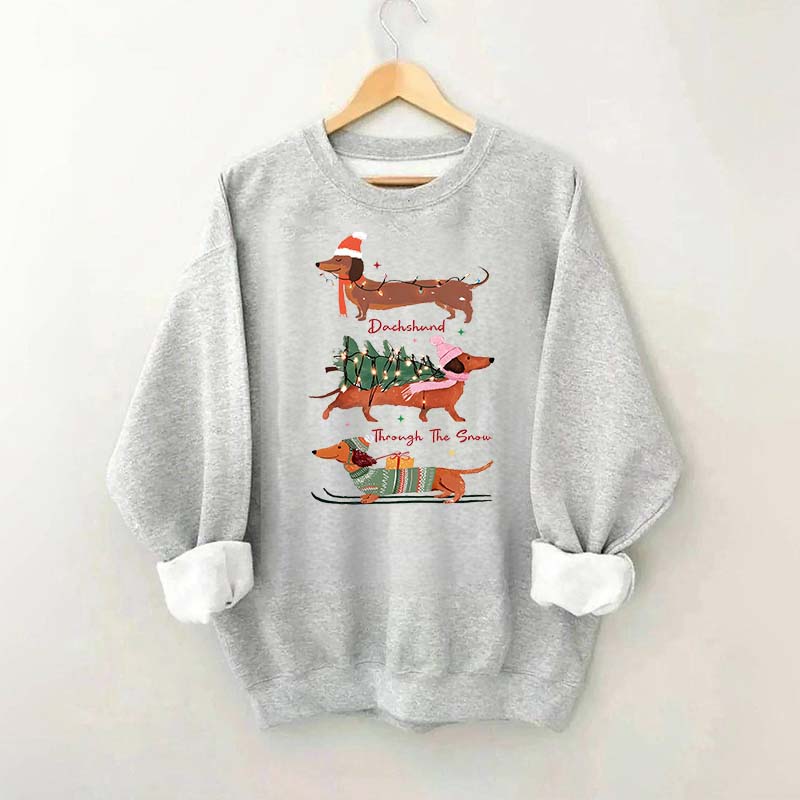 Funny Dachshund Through the Snow Sweatshirt