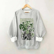 Monstera Skeleton Botanical Plant Sweatshirt