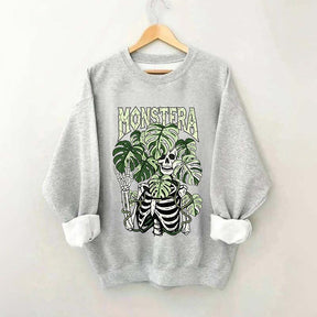 Monstera Skeleton Botanical Plant Sweatshirt