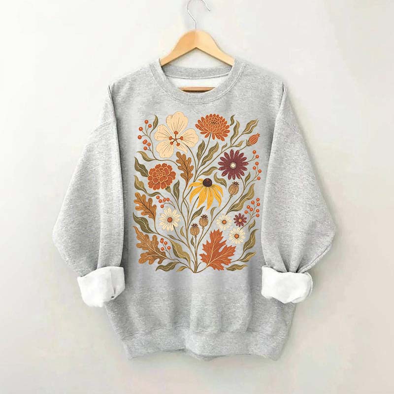 Autumn Floral Vintage Botanical Sweatshirt