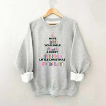 Pink Christmas Book Tree Sweatshirt