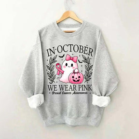In October We Wear Pink Ghost Sweatshirt