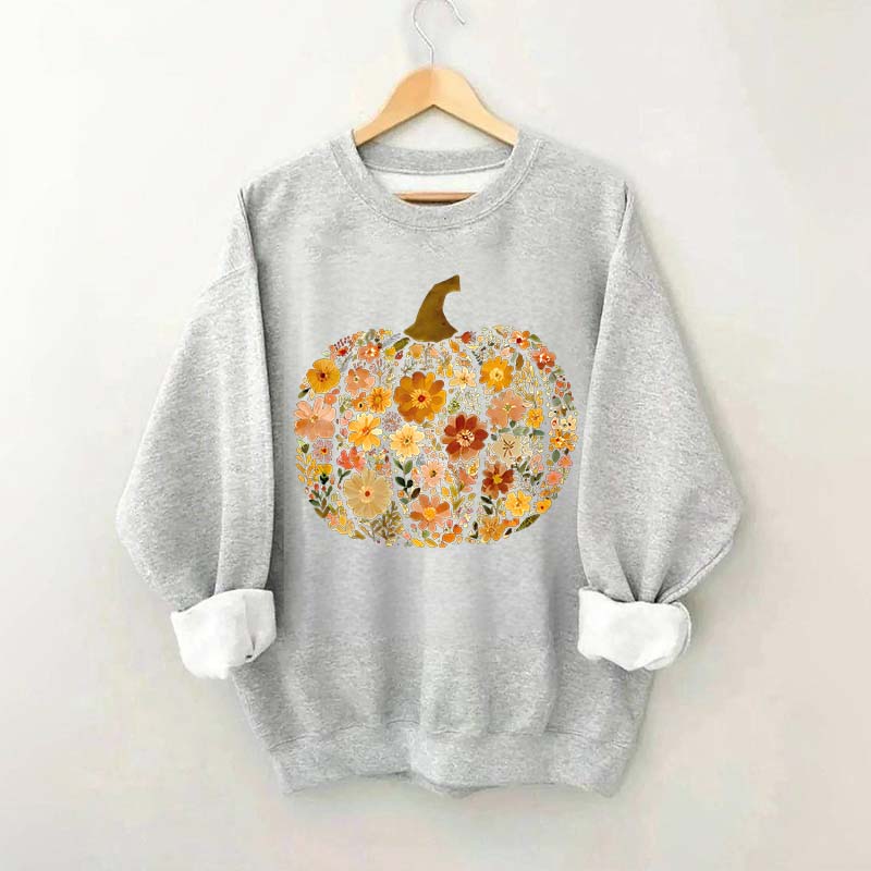 Boho Flowers Pumpkin Sweatshirt