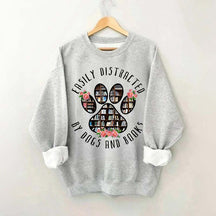 Easily Distracted Dogs And Books Librarian Sweatshirt
