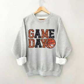 Game Day Basketball Bling Printed Sweatshirt