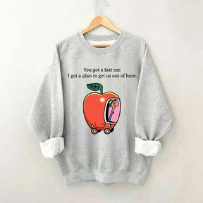Apple Car Driving Fast Car Sweatshirt