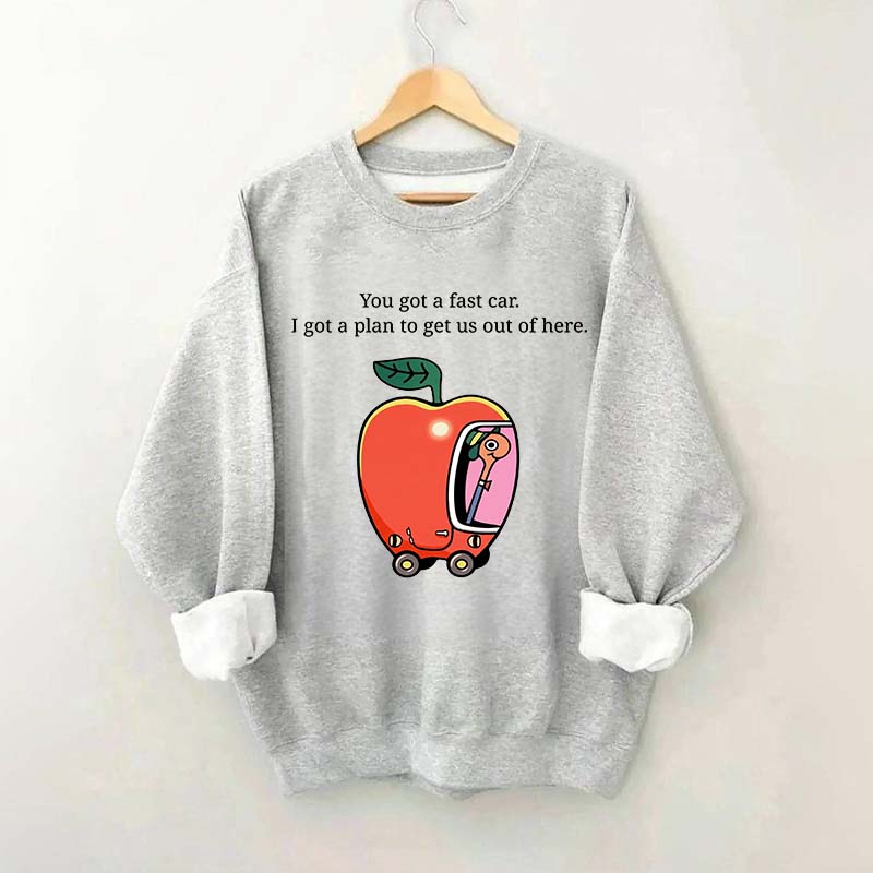 Apple Car Driving Fast Car Sweatshirt