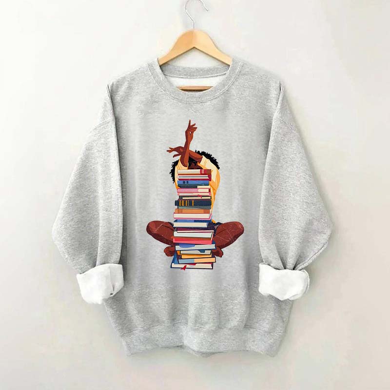 Black Woman With Books Sweatshirt