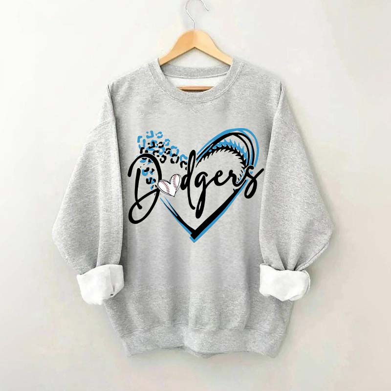 Dodgers Baseball Heart Sweatshirt