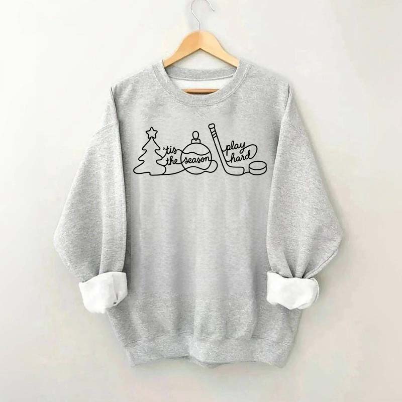 Hockey Mom Tis The Season Christmas Sweatshirt