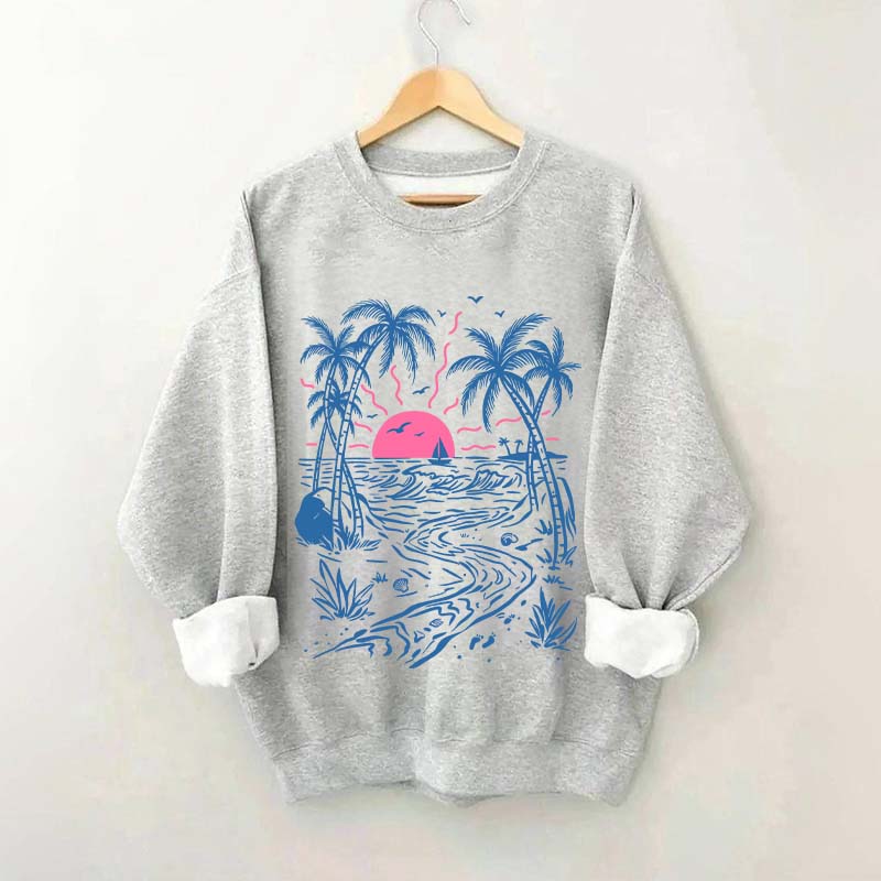 Salty Summer Beach Life Tree Sweatshirt