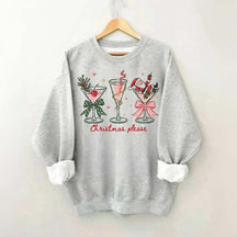 Christmas Please Martini Coquette Holiday Sweatshirt
