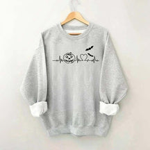 Halloween Pumpkin Heartbeat Funny Sweatshirt