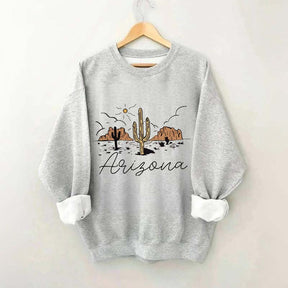 Arizona Desert Graphic Retro Cactus Sweatshirt