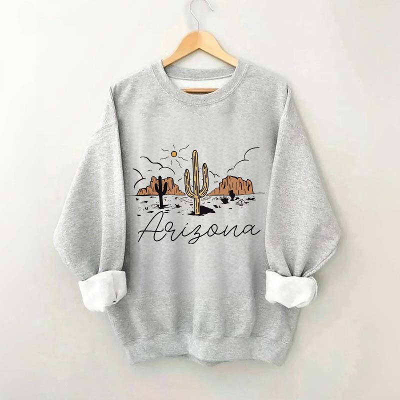 Arizona Desert Graphic Retro Cactus Sweatshirt