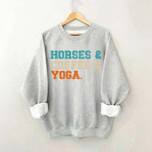 Horses Coffee Yoga Sweatshirt