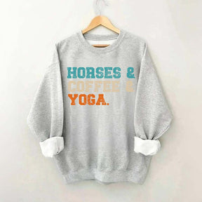Horses Coffee Yoga Sweatshirt