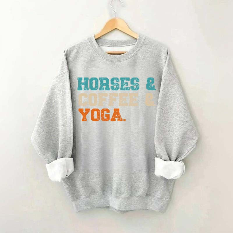 Horses Coffee Yoga Sweatshirt