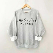 Cats & Coffee Please Sweatshirt