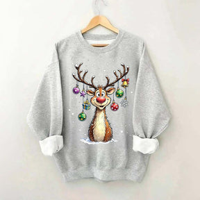 Cute Merry Christmas Vintage Reindeer Sweatshirt