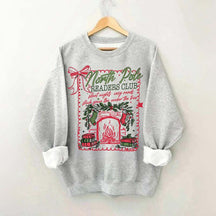 North Pole Readers Club Coquette Christmas Book Sweatshirt