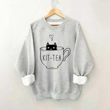 Funny Cat Tea Kitten Sweatshirt