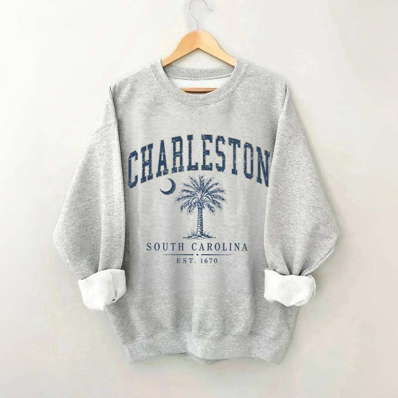Retro Charleston South Carolina Palm Tree Sweatshirt
