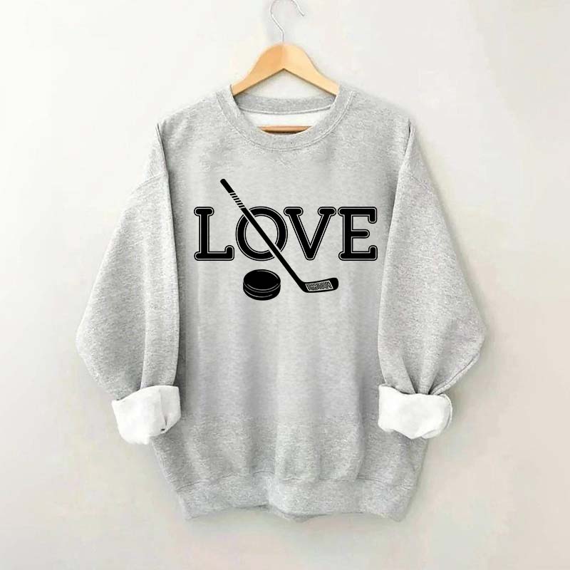 Love Hockey Player Sweatshirt