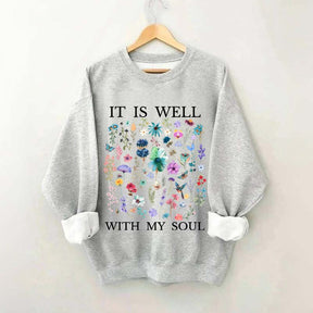 It Is Well Floral Religous Wildflowers Sweatshirt