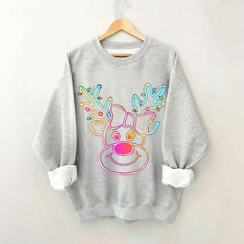 Neon Reindeer Christmas Sweatshirt